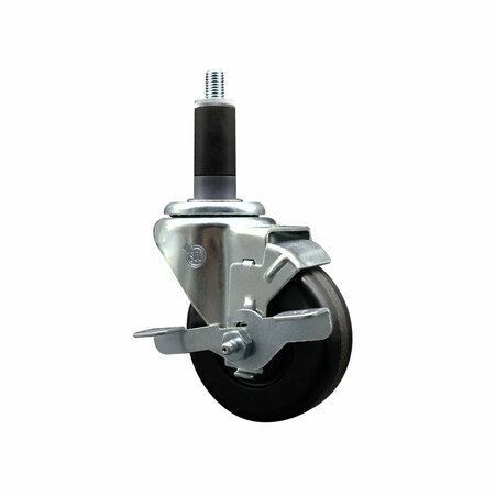 SERVICE CASTER 3.5'' SS Phenolic Swivel 1-1/8'' Expanding Stem Caster with Brake SCC-SSEX20S3514-PHS-TLB-118